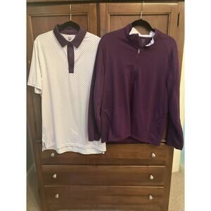 Men’s Graham Luxe Golf Polo‎ shirt Size Medium And Coordinating 1/4 Zip Pullover